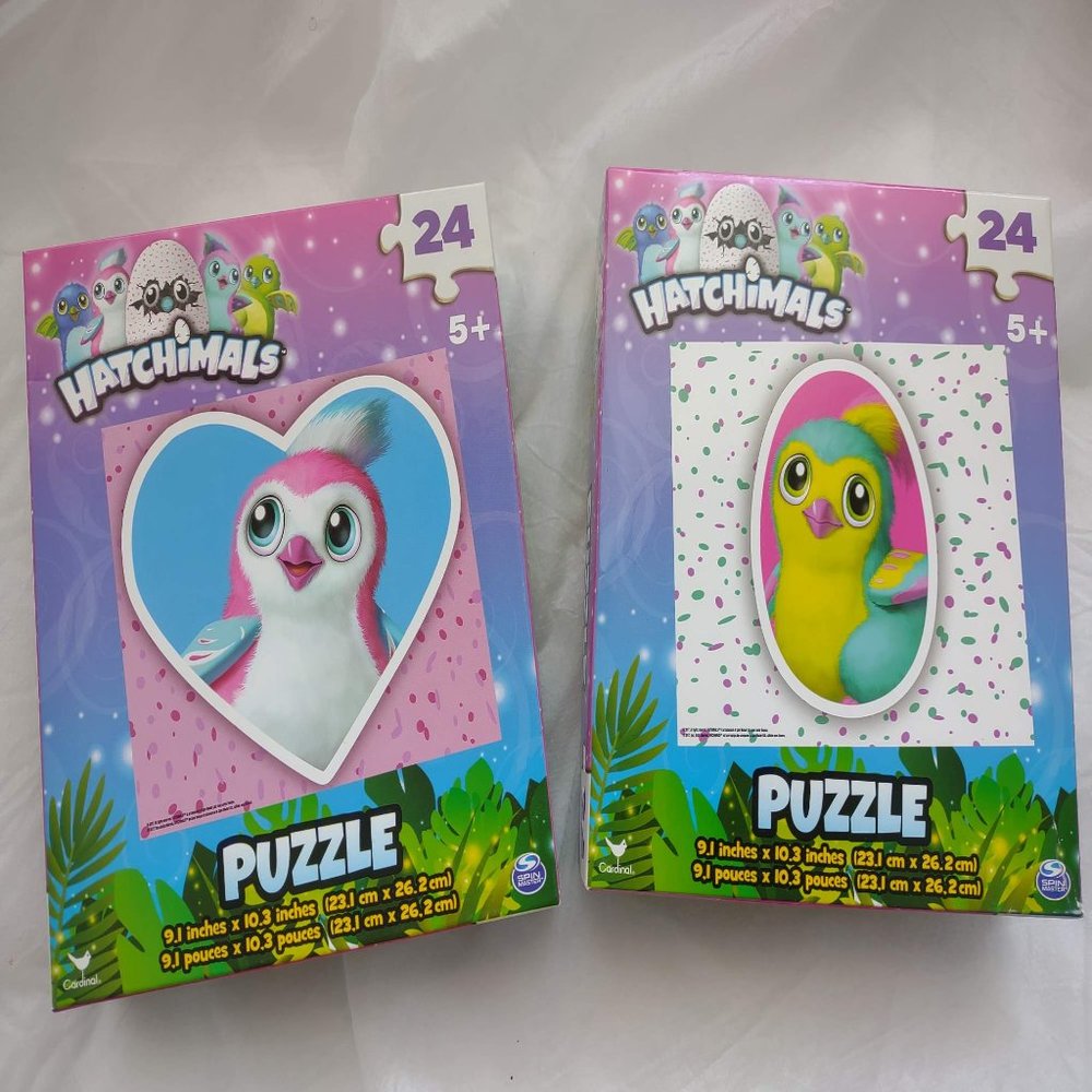 NWT Lot of 2 Hatchimals 24 Piece Puzzle Set